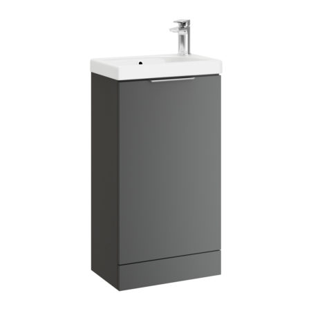 Axel 470mm 1 Door Floor Unit Lead Grey & Basin