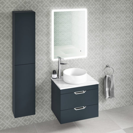 Madison 600mm Wall Unit Sapphire with Carrara Worktop - Image 2
