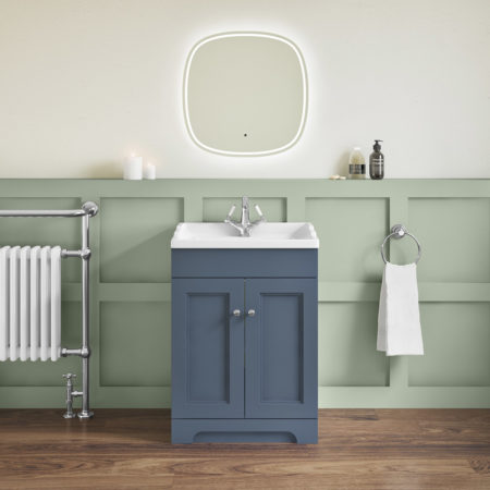 Wilton 600mm 2 Door Floor Unit Sheet Blue - Image 3