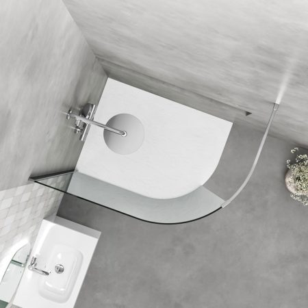 Emmi Curved Wetroom Panel Profile & Bracing Bar Kit Chrome - Image 2